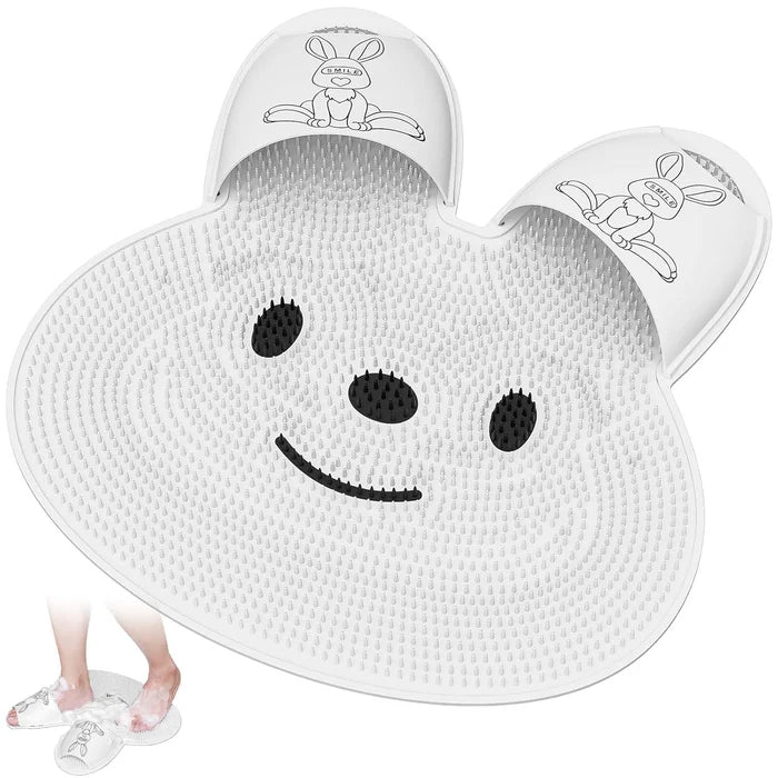 Tapis de nettoyage des pieds en silicone en forme de lapin