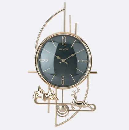 Horloge murale à pendule en métal de qualité supérieure avec verre transparent